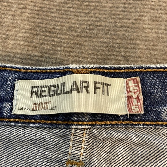 Vintage Levis 505 Jeans Mens 33x34 Y2K Blue Medium Wash Straight Cotton Denim - Picture 3 of 12